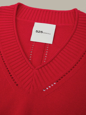 525 America Virginia V-Neck Pullover in True Red