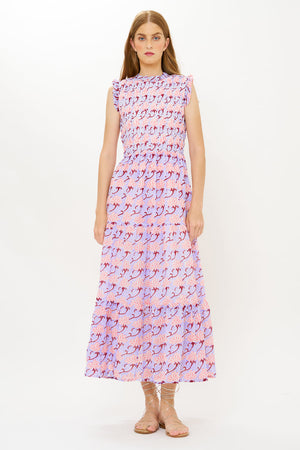 Oliphant Sleeveless Smocked Maxi in Florence Petal