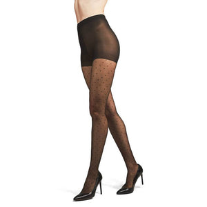 MeMoi Petite Point Sheer Fashion Tights Black Dots