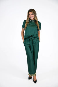 Victoria Dunn Daphne Blouse in Emerald