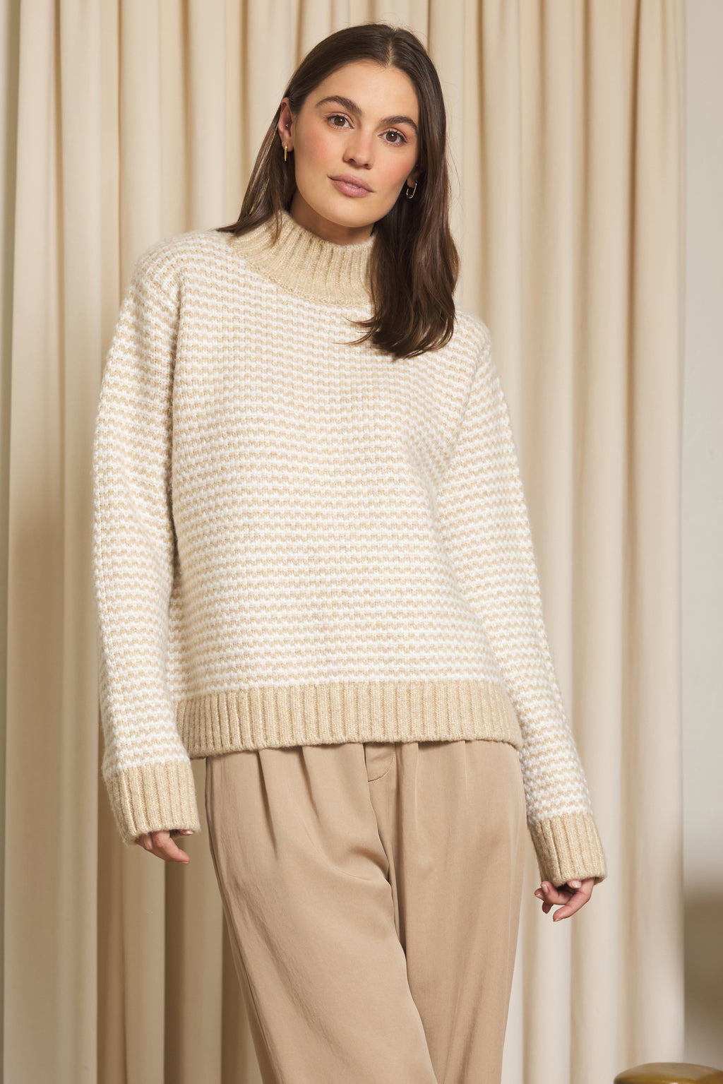 Stitches + Stripes Joanna Turtleneck in Chalk Combo