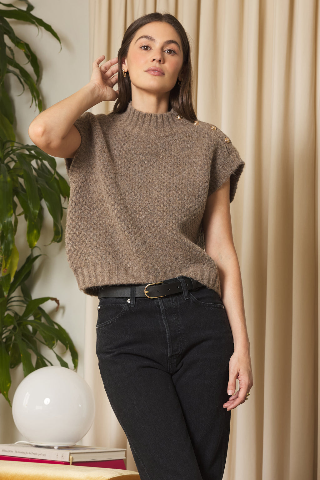 Stitches + Stripes Lynn Vest in Walnut