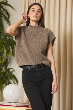 Stitches + Stripes Lynn Vest in Walnut