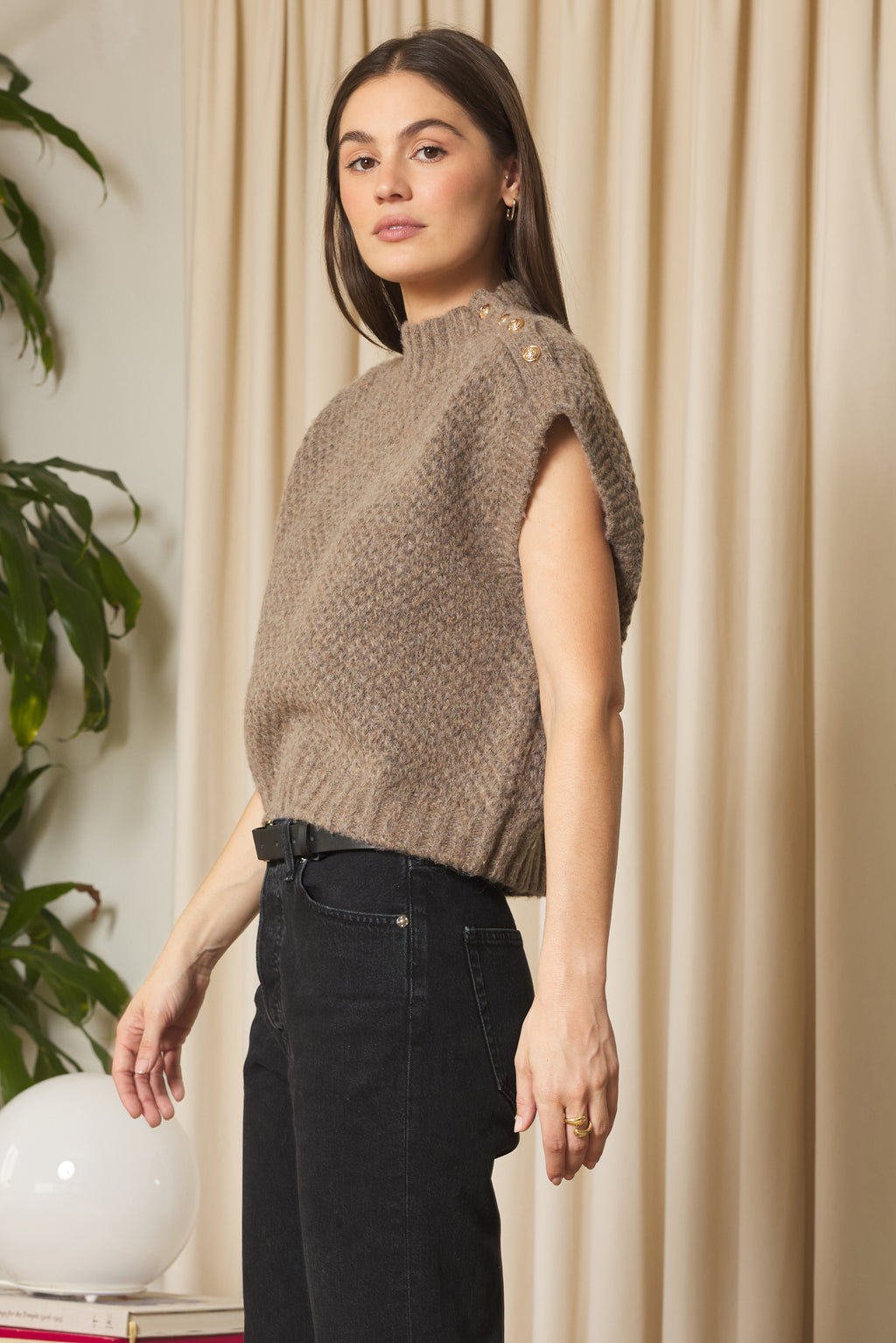 Stitches + Stripes Lynn Vest in Walnut