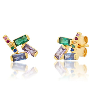 Tai Multi-Colored Geometric Cz Studs