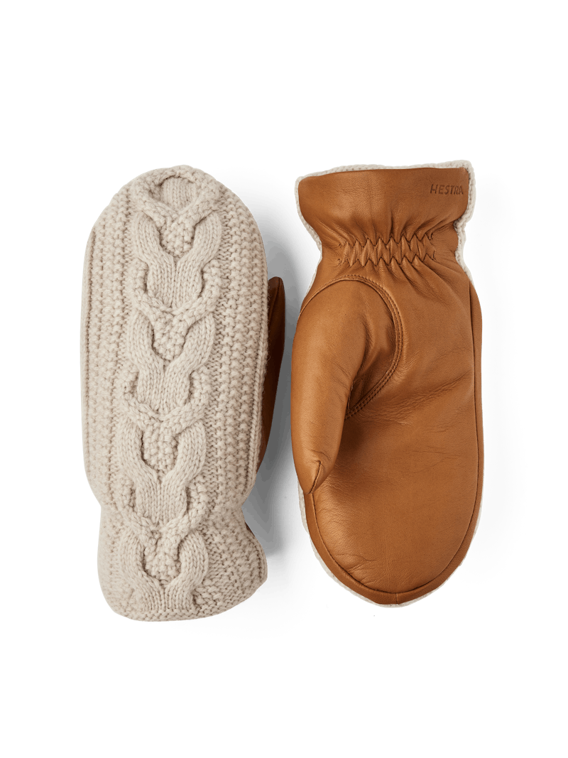Hestra Elle Mitten in Off White/Cork