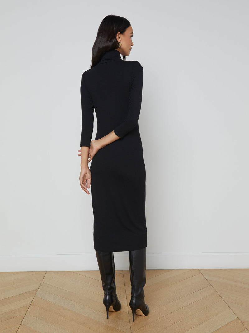 L'Agence Violetta 3/4 Sleeve Dress in Black