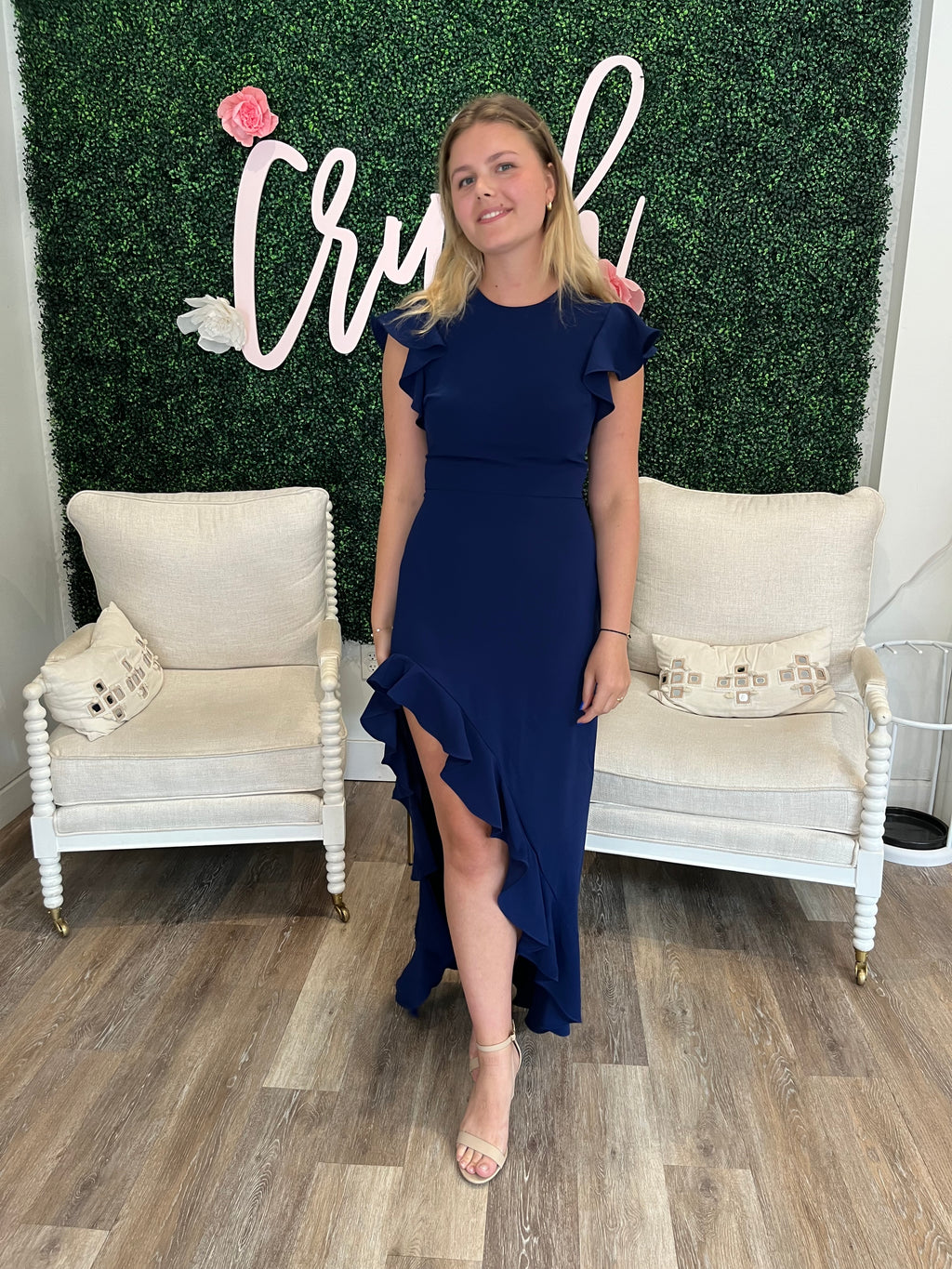 Amanda Uprichard Anarosa Dress in Navy