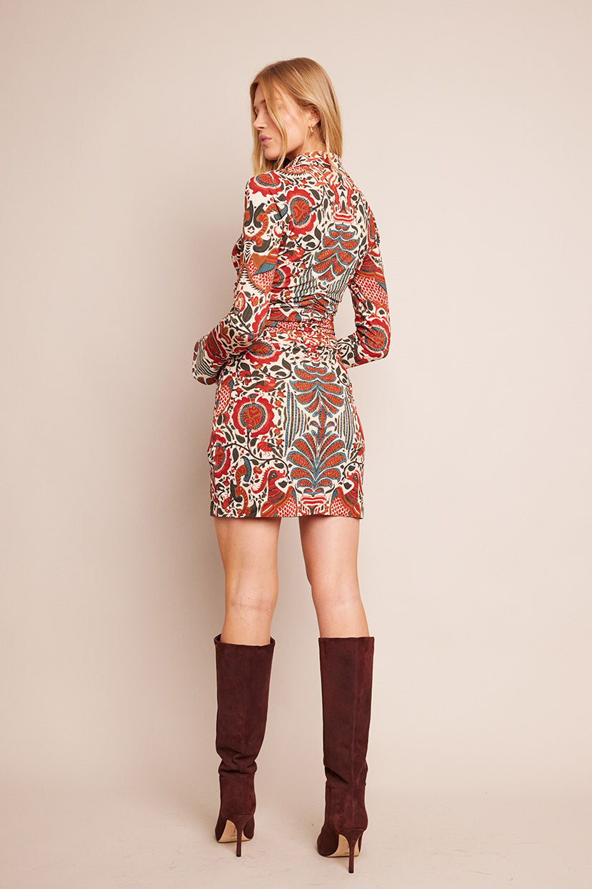 Cara Cara Shirley Mini Dress in Turtledove Luxor