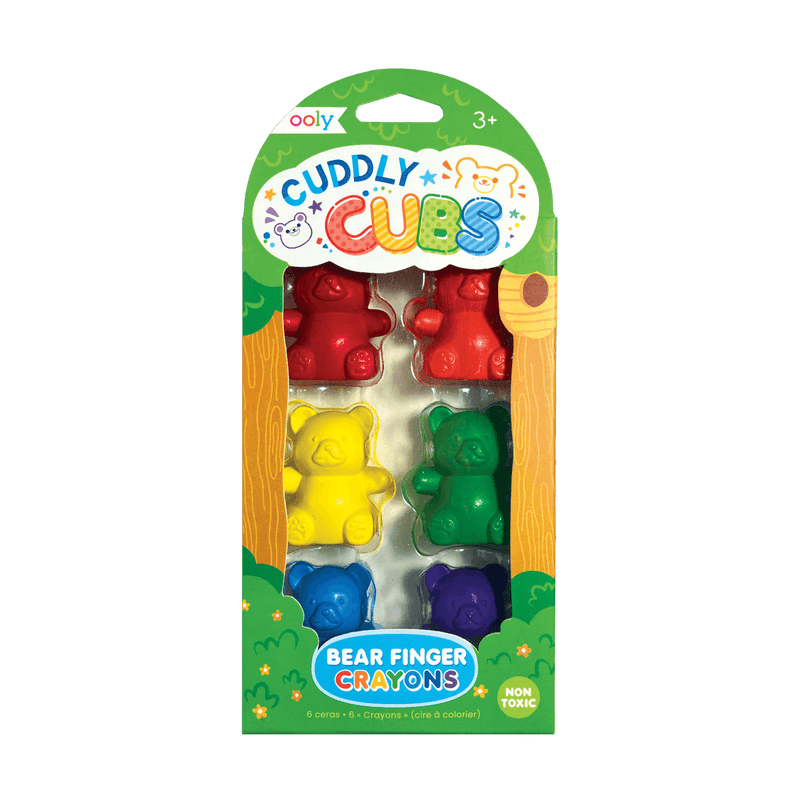 Ooly Cuddly Cubs Bear Finger Crayons (Set of 6)
