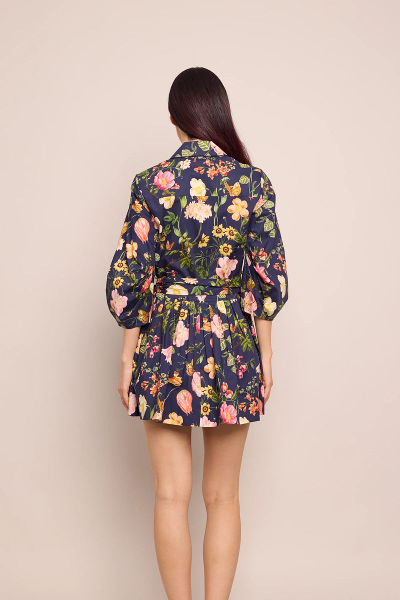 Cara Cara Raya Mini Dress in Stems Evening Blue