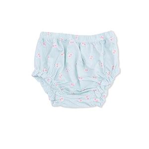 Angel Dear Bow Top and Bloomer in Tiny Cherry Stripe