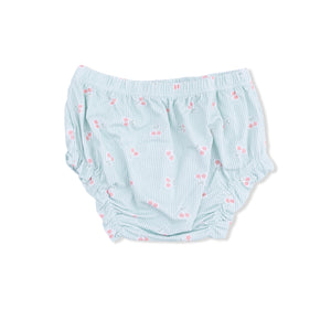 Angel Dear Bow Top and Bloomer in Tiny Cherry Stripe