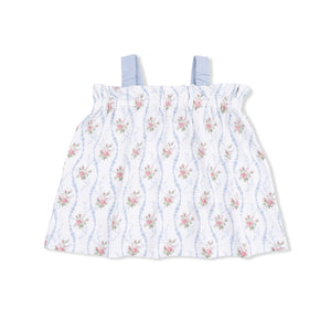 Angel Dear Bow Top and Bloomer in Heirloom Rose Stripe