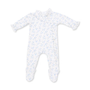 Angel Dear Kimono Ruffle Snap Footie in Rose Briar
