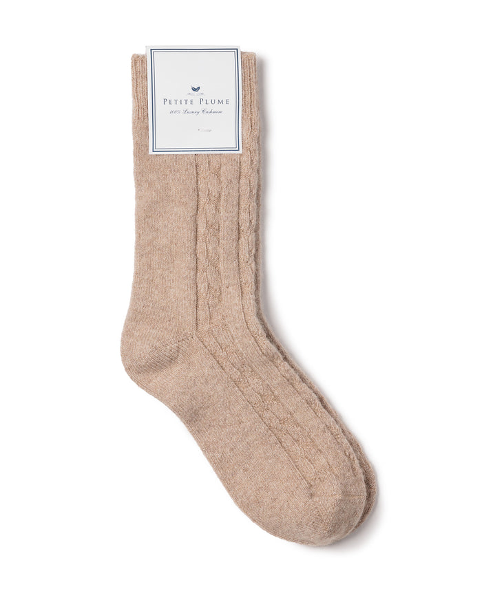 Petite Plume Cashmere Socks in Beige