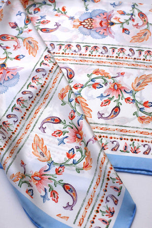 Jessie Zhao New York Baroque Blossom Double Sided Silk Scarf
