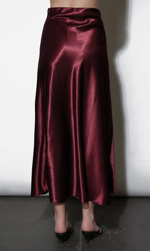 Greylin Paige Midi Slip Skirt in Dark Cherry