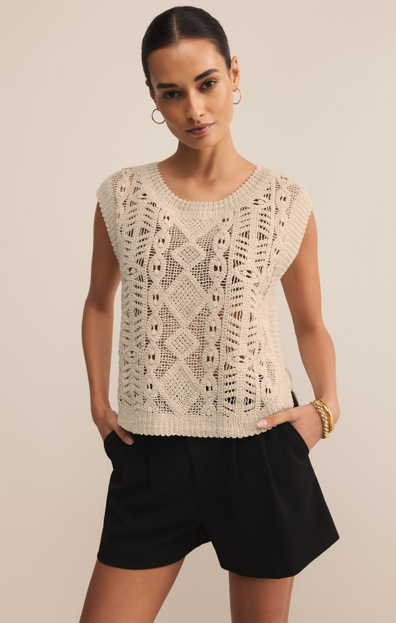 Z Supply Baroque Sweater Top in Crystal