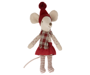 Maileg Big Sister Christmas Mouse in Small Holly Suitcase