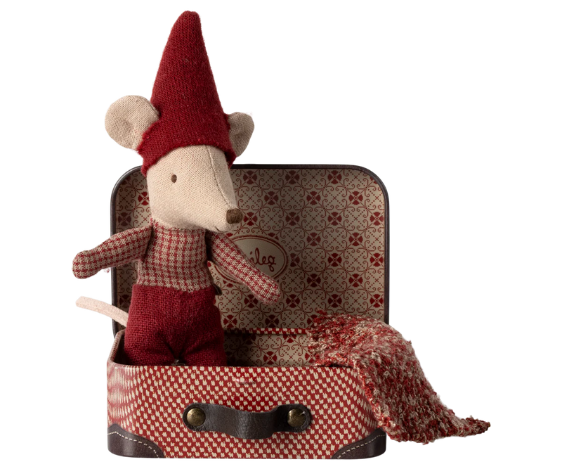 Maileg Christmas Mouse Baby in Suitcase