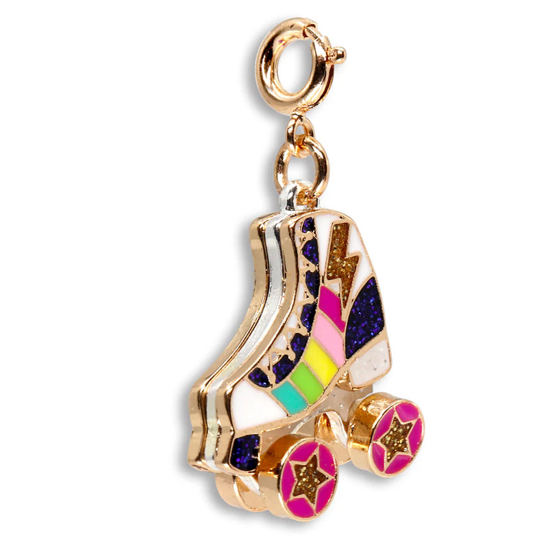 Charm It! Gold Rainbow Rollerskate Charm