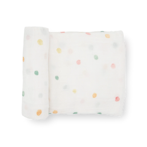 Little Unicorn Cotton Muslin Swaddle in Party Dots