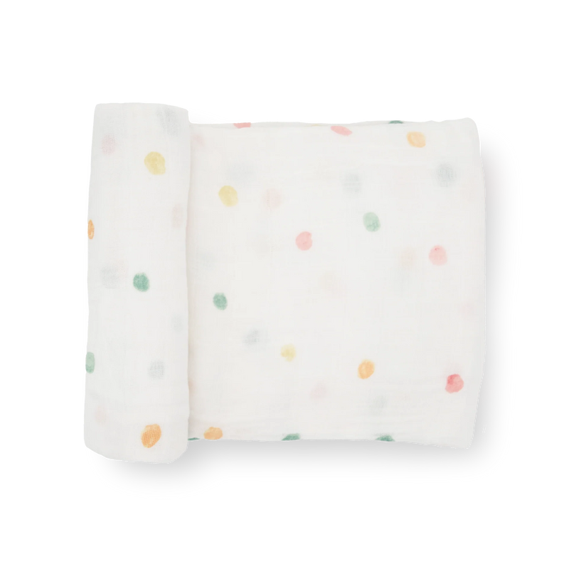 Little Unicorn Cotton Muslin Swaddle in Party Dots