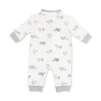 Angel Dear Zip Neck Romper in Vintage Airplane Pilots