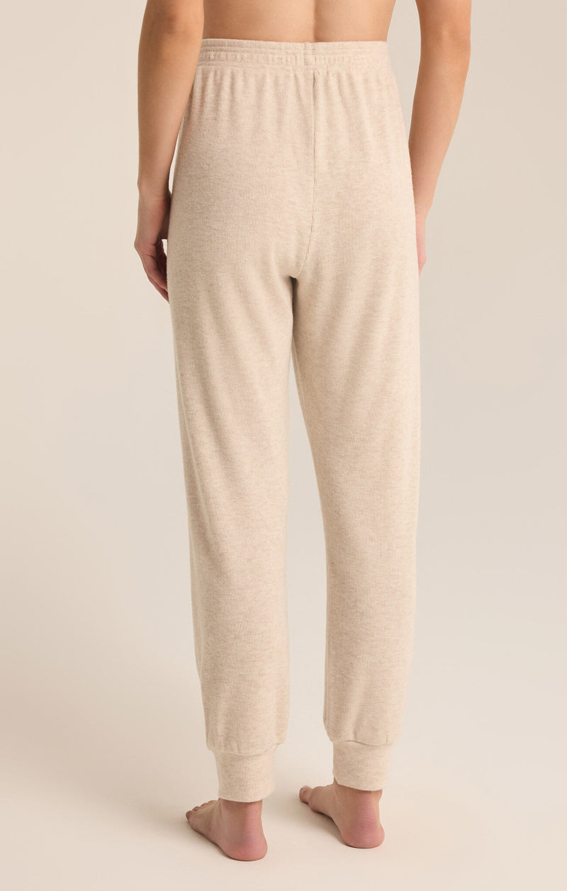 Z Supply Take it Easy Rib Jogger in Light Oatmeal Heather