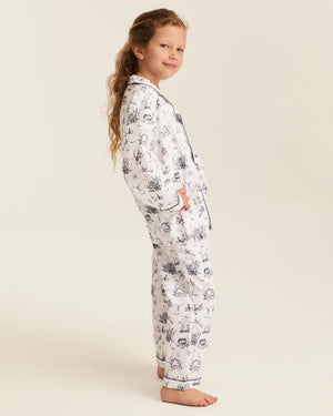 Petite Plume Kid's Twill Pajama Set in Hallow's Eve Toile