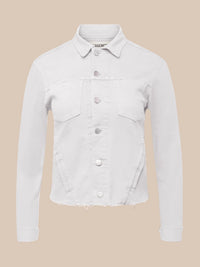 L'Agence Janelle Slim Raw Jacket in Blanc