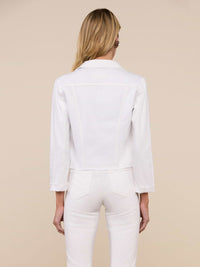 L'Agence Janelle Slim Raw Jacket in Blanc