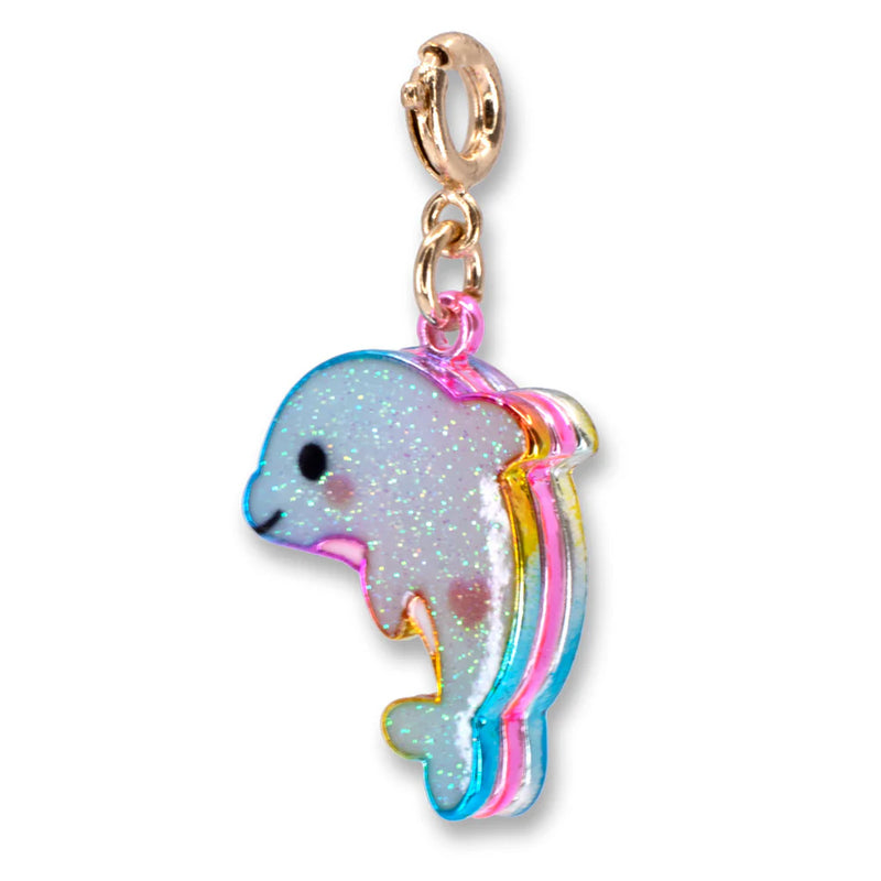Charm It! Gold Glitter Dolphin Charm