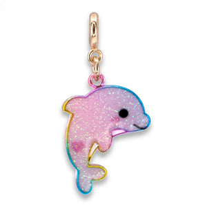 Charm It! Gold Glitter Dolphin Charm