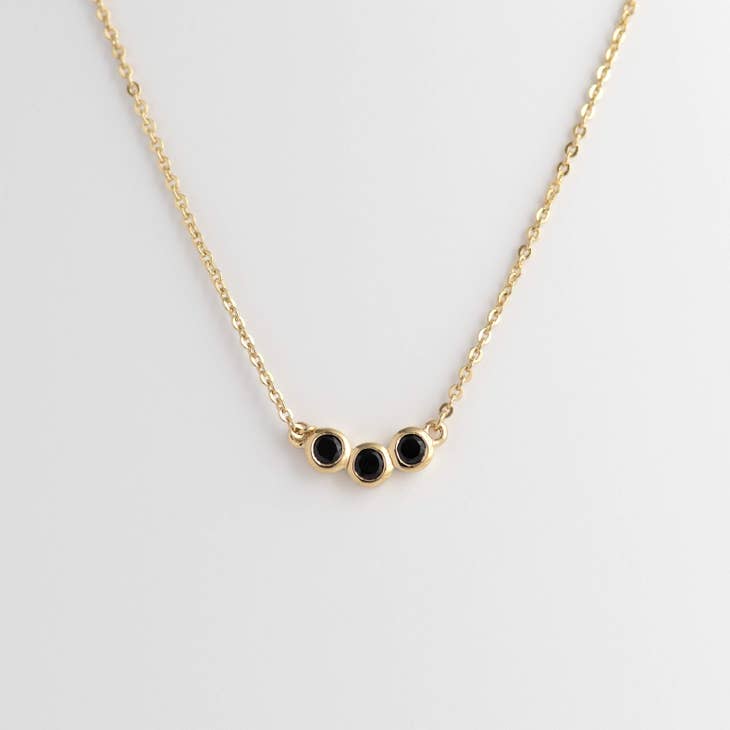 Minette Karla Black Spinel Necklace in Gold
