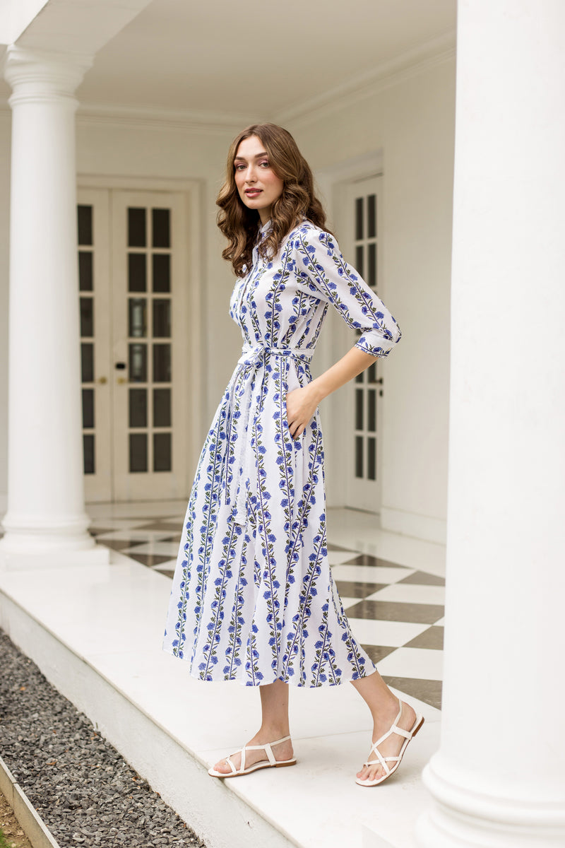Beyond by Vera Emily Dress in Campagna Blue