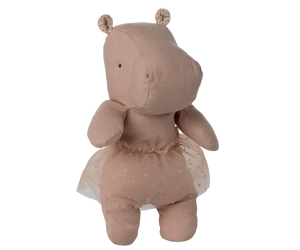 Maileg Safari Friends Hippo with Skirt in Soft Rose