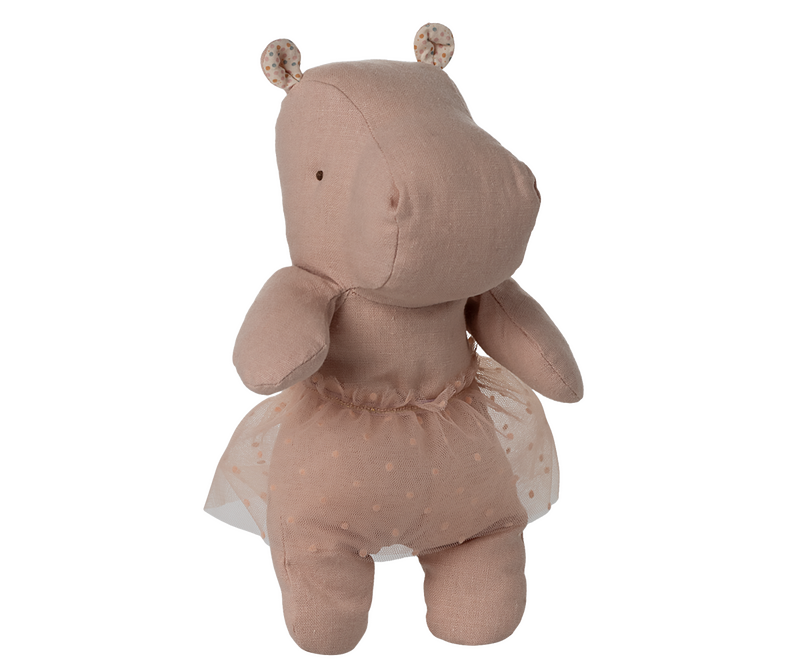 Maileg Safari Friends Hippo with Skirt in Soft Rose