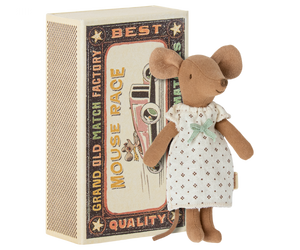 Maileg Big Sister Mouse with Nightgown in Matchbox