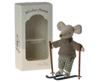 Maileg  Big Brother Winter Mouse with Ski Set