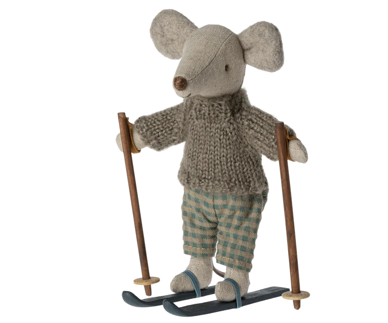 Maileg  Big Brother Winter Mouse with Ski Set