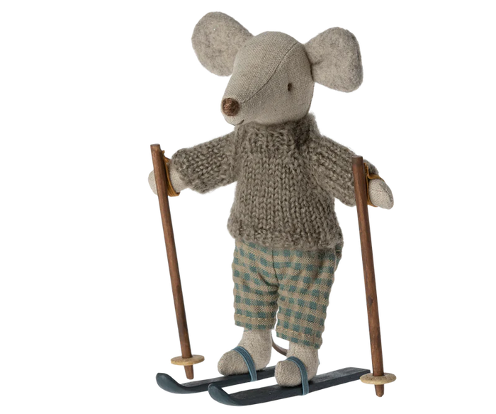Maileg  Big Brother Winter Mouse with Ski Set