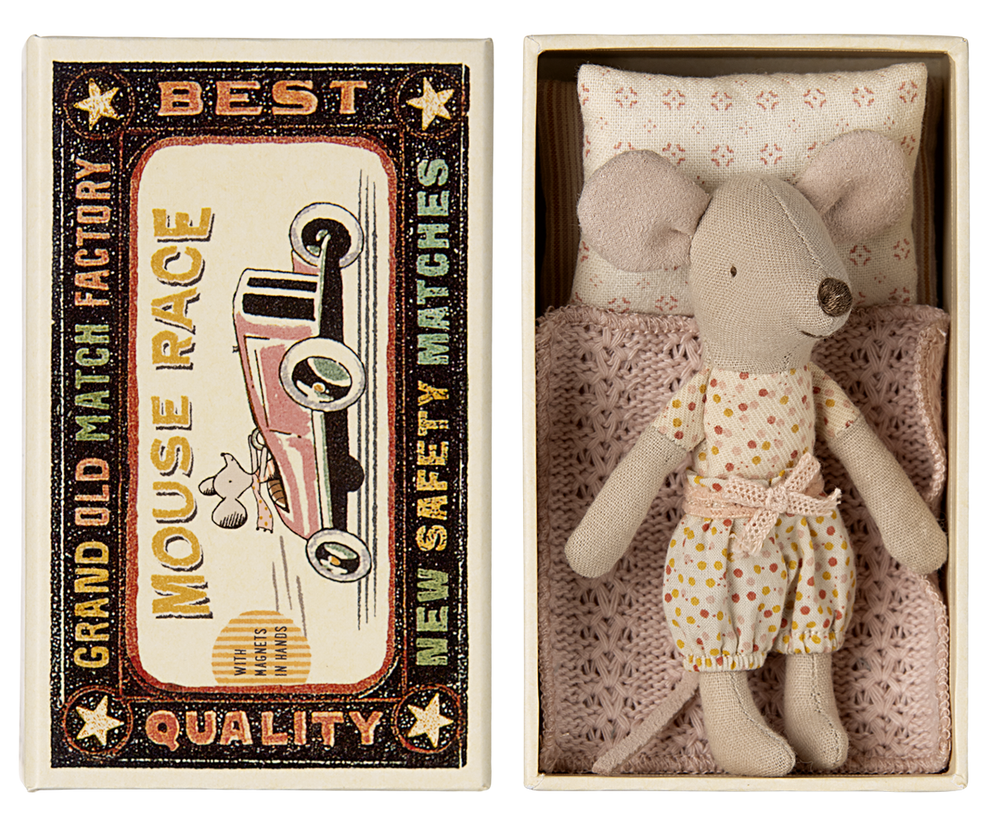 Maileg Little Sister Mouse in a Matchbox