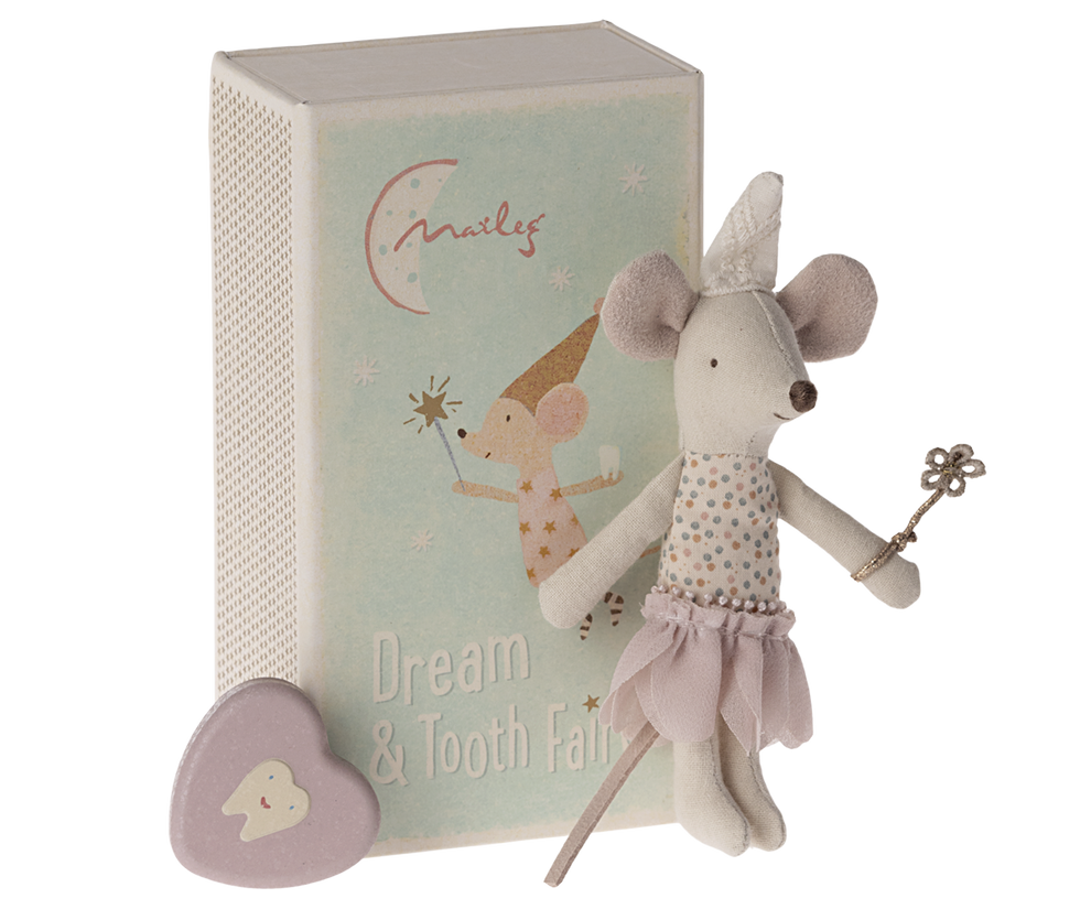 Maileg Tooth Fairy Mouse, Little Sister in Mauve