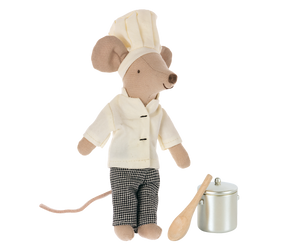 Maileg Chef Mouse with Soup Pot and Spoon