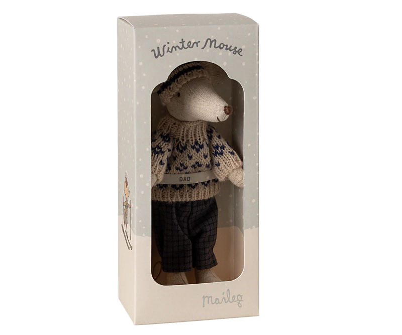 Maileg Winter Mouse with Ski Set - Dad