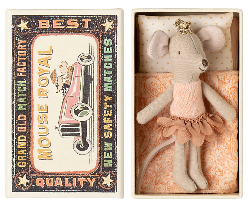 Maileg Princess Little Sister Mouse in a Matchbox