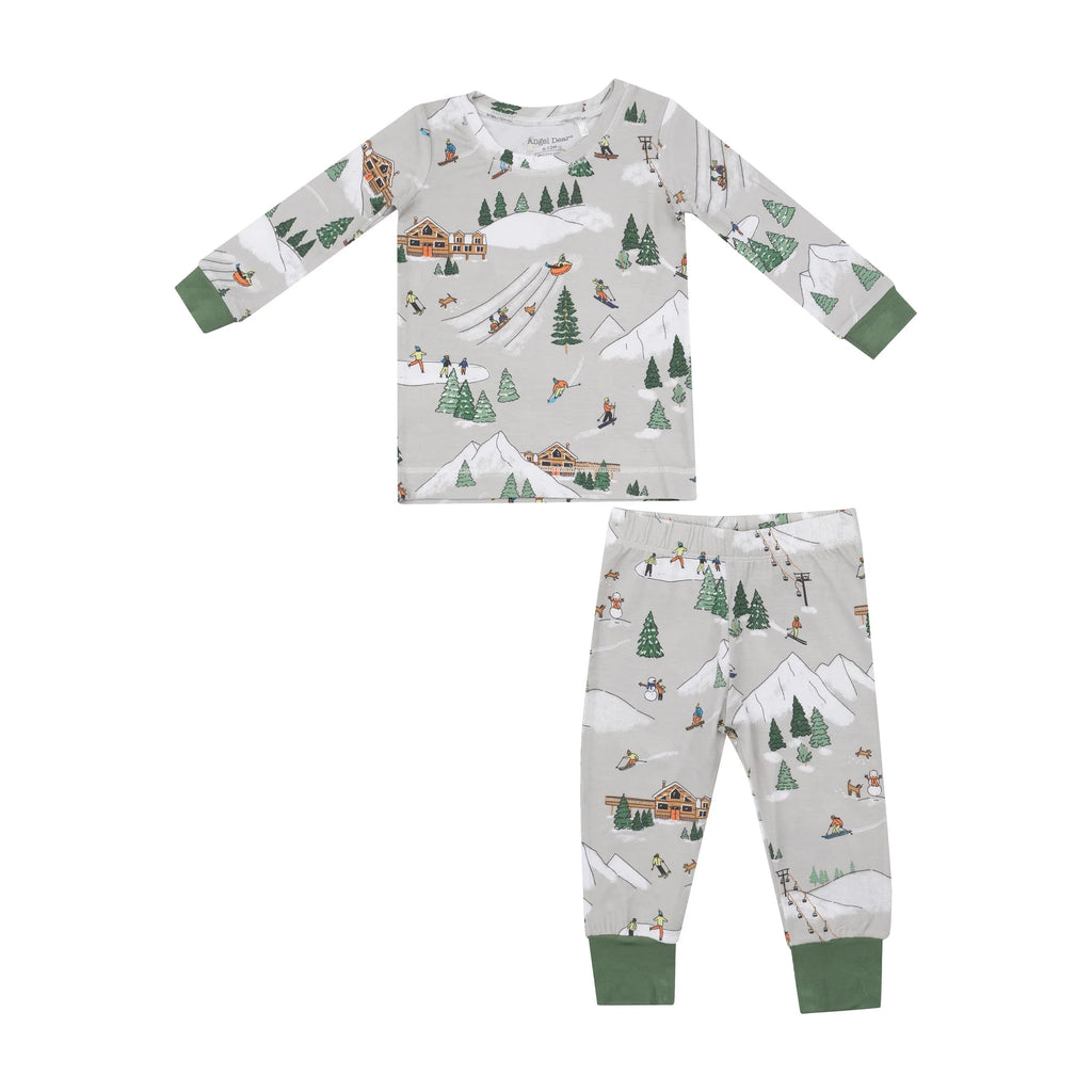 Angel Dear Loungewear Set in Winter Fun Skiers