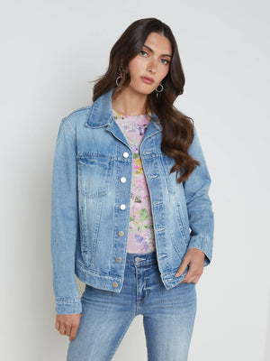 L'agence Mack Oversized Denim Jacket in Palisade